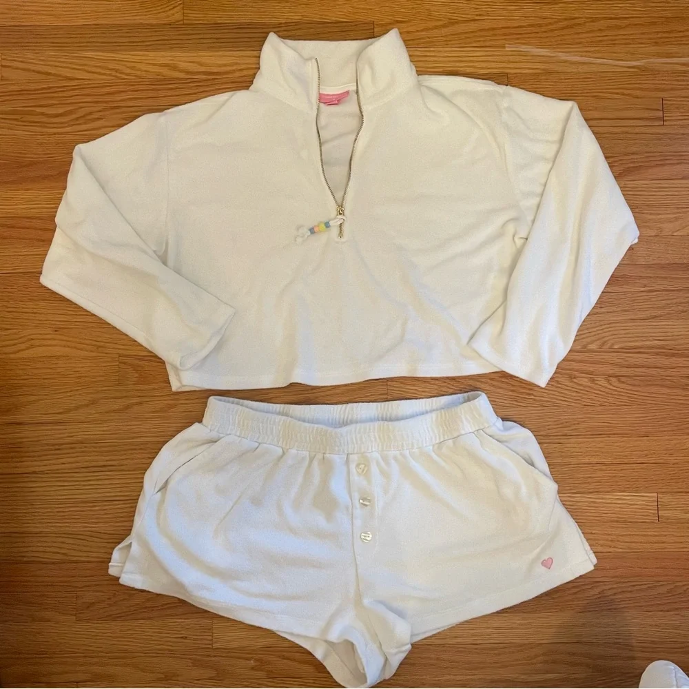 Stoney Clover x Target White Terry Cloth Quarter Zip + Shorts Set - Picture 3 of 5